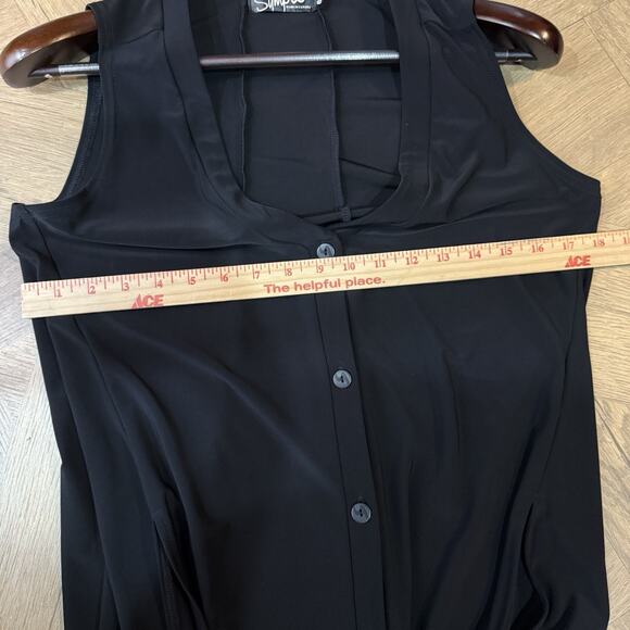 Sympli Long Vest Button Cardigan Black Jersey Knit Women’s Size 8 - Picture 6 of 7